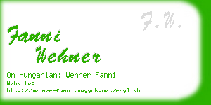 fanni wehner business card